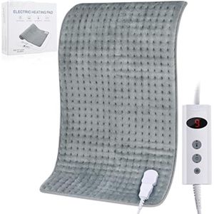 Warmtekussen oplaadbaar - Warmtekussen elektrisch - Warmtekussen nek en schouders - Grijs - 45x85cm