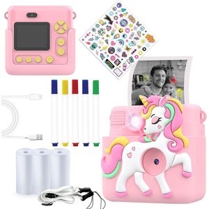 Denver Kindercamera Full HD met Printer - Selfie Camera - 20MP - Digitale Camera Kinderen - Foto - Video - Spelletjes - KPC1363 Roze