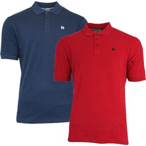 Donnay Polo 2-Pack - Sportpolo - Heren - Maat XL - Navy & Berry red (294)