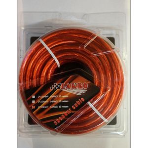LAKRO Luidsprekerkabel - Speakerkabel 2x4.0mm - 10 meter Speakerdraad - roodTransparant- CCA