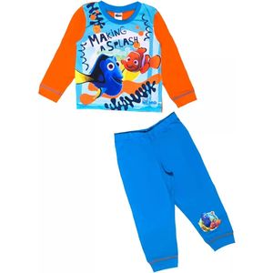 Finding Nemo - Pyjama - Katoen - Dory en Nemo - Kinderpyjama - blauw met oranje - maat 86/92
