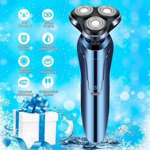 JeiibrZui Elektrisch Scheerapparaat Voor Mannen - Elektrische Scheerapparaten Voor Mannen - 360° Aanpassing En Dubbele Ring Technologie - 1 Stuks - Reizen En Dagelijks Gebruik Blauw