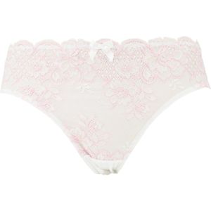 Guy de France - Slip ivoor/roze - micro + kant - L