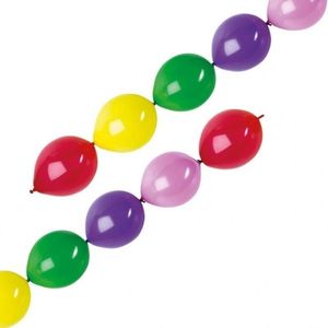 8x Ballonnen slinger/guirlande rood/geel/groen/paars/roze - Feestversiering decoratie ballonnenketting