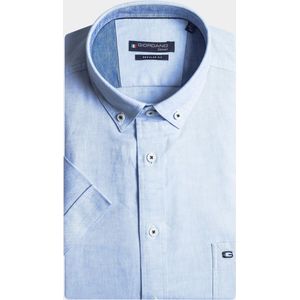 Giordano Casual hemd korte mouw Blauw League Solid Hemp Yarn Fabric 416001/62