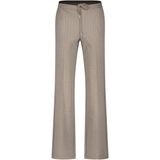 Red Button - Colette - Wide Leg Punta Broek - Warm Taupe - Krijtstreep