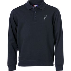 Clique Security / Beveiliging - Polo Sweater - Dark Navy - inclusief Borstlogo (V-tje) en Ruglogo (SECURITY) - Maat XS - VOOR PROFESSIONALS