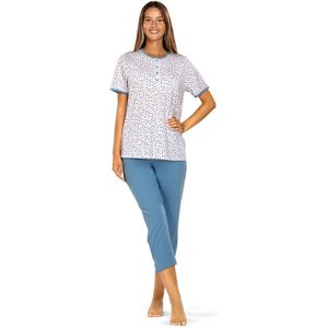 Comtessa Pyjama 'Blue Butterfly Dots' - Dames Nachtmode - Korte Mouw - Blauw - Maat 50