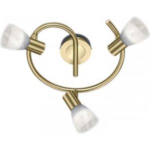 LED Plafondspot - Trion Levino - E14 Fitting - Warm Wit 3000K - 3-lichts - Rond - Mat Goud - Aluminium