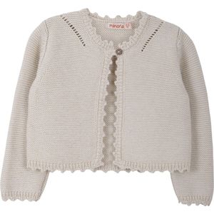 Minora Baby Gebreid Vest - Baby kleding jongens en meisjes- Hoogwaardige Baby vest- Kraamcadeau - Babyshower, Newborn-Beige 3/6 Maanden- Sinterklaas