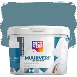 Decoverf muurverf mat oceaanblauw, 4L