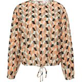 s.Oliver - Blouseshirt - Grijs - Oranje - Zwart - Wit - Lange Mouw