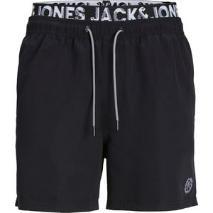 Jack & Jones Zwemshort Heren JPSTFIJI Dubbele Waistband Zwart - Maat L - Zwembroek