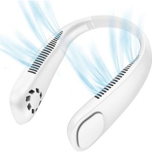 DrPhone BNC Nekventilator - 4000 mAh - Bladloos - 3 Snelheden - Wit