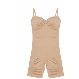 TAFUER - Shapewear Dames Bodysuit - Corrigerend Ondergoed - Buik, Taille en Heup Ondersteuning - Comfortabel en Elastisch - Beige - S/M - 1 Stuk