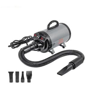 Hondenföhn - Hondendroger - Huisdierenhaardroger - Hondenverzorgingsdroger - Blower met 4 mondstukken - Snelheids- en temperatuurregelaar - Elastische slang - Föhn voor huisdieren