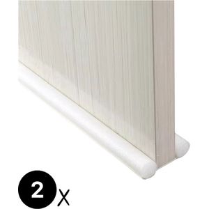 Tochtstrips Voor Deuren - Set Van 2 - Dubbele Tochtstopper - Set Van 2 - Tochtrollen - Isolatie Deur - Aanpasbaar - 95 Cm - Tochtrol - Wit