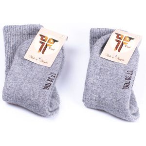 Mongolian Made 2-paar Wollen Sokken van Schapenwol – Warme, Zachte & Ademende Heren- en Dames Sokken – Maat 37-48