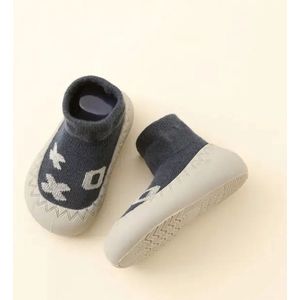 Anti-slip babyschoentjes - Soksloffen - Eerste loopschoentjes van Baby-Slofje - donkerblauw maat 25