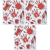 Halloween - 3x Horror raamstickers bloedende handafdrukken set - Halloween feest decoratie - Horror stickers