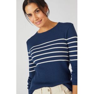 Damart - Trui met ronde hals 50% merinowol - Vrouwen - Blauw - XL