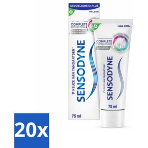 20 x Sensodyne - Tandpasta - Complete Protection + Advanced Whitening - Witte Tanden - 75 ml - Gevoelige Tanden - Tandpasta - Whitening - Tanden Reinigen - Tanden Beschermen