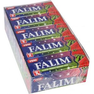 Falim Meloen Smaak kauwgum 20 x 5 stuks (100 stuks Suikervrije Falim Kauwgom)