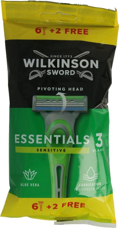 Wilkinson - Essentials 3 Sensitive - Wegwerp Mesjes - 8 stuks