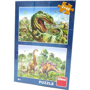 Puzzel van dinosaurussen 2 x 48 stukjes