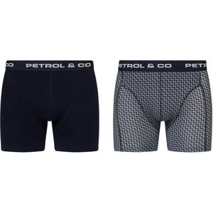 Petrol Onderbroek - Petrol Industries - 2-pack Boxershorts - Zwart - Wit