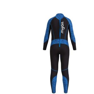 Nivard Wetsuit Kinderen - Swimsuit - Shorty - Surfpak - Duikpak - Lange Mouw - Zwemsuit - Blauw - 16y