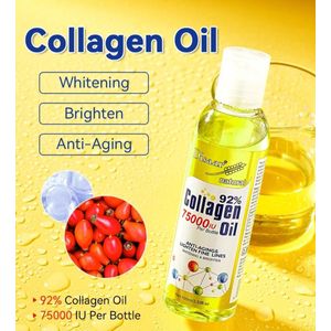 Zeer effectieve gegarandeerd werkende botcollageen olie collageen, Verlichtende whitening, anti rimpel voedend Hydraterende olie geschikt voor hele lichaam en haar 100ml