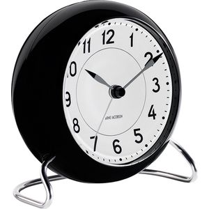 Arne Jacobsen Station Table Clock Wekker Zwart - Ø 11 cm 43672