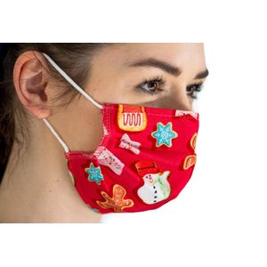 Mondkapje wasbaar - Kerst mondkapje - Rood - Herbruikbaar mondkapje - Stoffen mondmasker - Katoen - Niet-medisch mondkapje