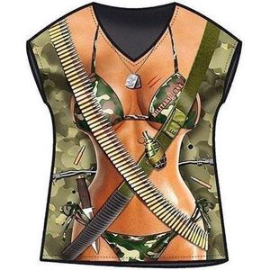 Benza T-Shirt - Military Zone - Sexy, Leuke, Grappige, Mooie - One size - Vrouw