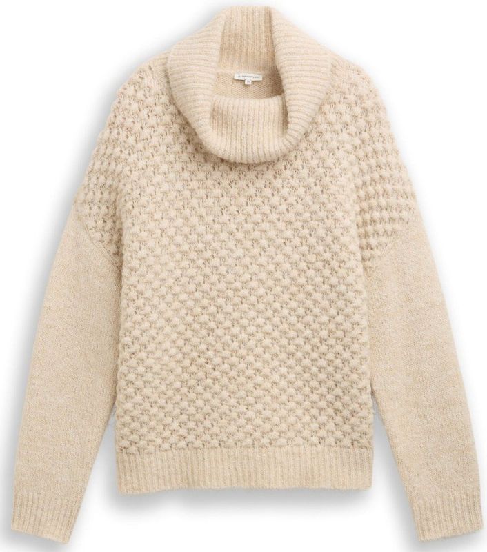 TOM TAILOR - Coltrui - Sand - Gerecycled Materiaal - Lange Mouw