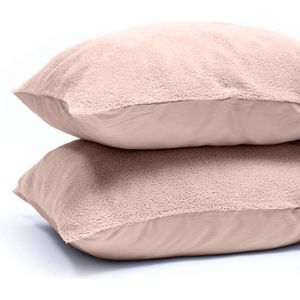 Sleeps Zachte Teddy Kussenslopen Roze 60x70 cm - 2 Stuks - Teddy zacht