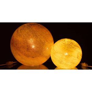 J-Line lamp Dany Strepen Rond - glas - geel - large