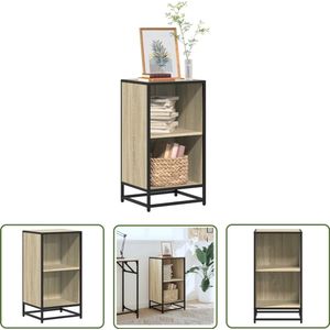 The Living Store Boekenkast 40x35x76 cm bewerkt hout sonoma eikenkleurig - Boekenkast - Houten Boekenkast - Tv Meubel - Salontafel - Industrieel Design