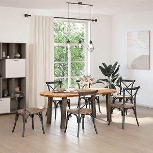 vidaXL Eettafel 200x100x74 cm ovaal massief eikenhout lichtbruin - Eettafel - Eettafels - Eetkamertafel - Keukentafel