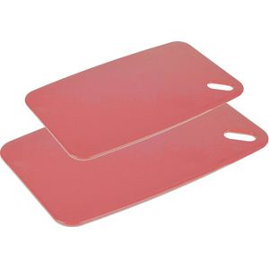 Excellent houseware Snijplanken - set van 2 - kunststof - rood - 30/35 cm