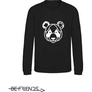 Be Friends Sweater - Panda - Kinderen - Zwart - Maat 1-2 jaar