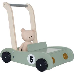 Jabadabado - Houten loopwagen groen inclusief teddy knuffel