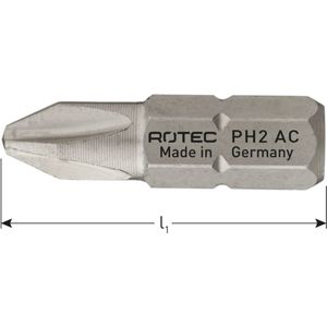 Rotec PRO Schroefbit PH 2, L=25, C6.3, RVS (vpe 10)