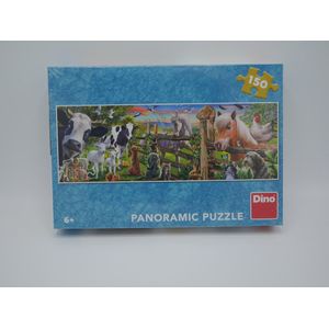 Panorama puzzel van de dieren op de boerderij 150 stukjes
