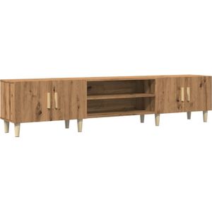 vidaXL - Tv-meubel - 180x31,5x40 - cm - bewerkt - hout - artisanaal - eikenkleurig