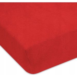 Rood Frotté Hoeslaken met Elastiek 180x200 cm - Comfortabel in Durzaam