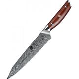 Xinzuo B27 Yi - Broodmes - 34.5 cm - Vlijmscherp - Damascus Staal - Rozenhouten Handvat