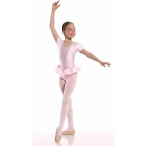 Danceries Balletpakje Laurasson Korte mouwen enkel rokje Roze Elasthan - Maat 98-104