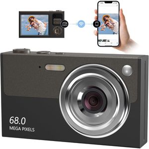 Digitale camera - 4K-kindercamera - 16x zoom, point-and-shoot digitale camera met 32 ​​GB-kaart, draagbare kleine camera met autofocus voor kinderen, tieners en beginners - zwart